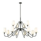 Z-Lite Gianna 60" 12-Light Matte Black Steel and White Fabric Shade Chandelier