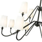 Z-Lite Gianna 60" 12-Light Matte Black Steel and White Fabric Shade Chandelier