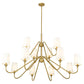 Z-Lite Gianna 60" 12-Light Modern Gold Steel and White Fabric Shade Chandelier