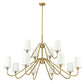 Z-Lite Gianna 60" 12-Light Modern Gold Steel and White Fabric Shade Chandelier