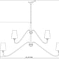 Z-Lite Gianna 60" 12-Light Modern Gold Steel and White Fabric Shade Chandelier