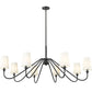 Z-Lite Gianna 60" 8-Light Matte Black Steel and White Fabric Shade Chandelier