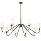 Z-Lite Gianna 60" 8-Light Matte Black Steel and White Fabric Shade Chandelier