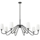 Z-Lite Gianna 60" 8-Light Matte Black Steel and White Fabric Shade Chandelier