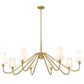 Z-Lite Gianna 60" 8-Light Modern Gold Steel and White Fabric Shade Chandelier