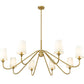 Z-Lite Gianna 60" 8-Light Modern Gold Steel and White Fabric Shade Chandelier