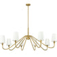 Z-Lite Gianna 60" 8-Light Modern Gold Steel and White Fabric Shade Chandelier