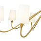 Z-Lite Gianna 60" 8-Light Modern Gold Steel and White Fabric Shade Chandelier