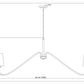 Z-Lite Gianna 60" 8-Light Modern Gold Steel and White Fabric Shade Chandelier