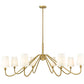 Z-Lite Gianna 60" 8-Light Modern Gold Steel and White Fabric Shade Chandelier