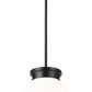 Z-Lite Gideon 10" 1-Light Matte Black and Etched Opal Glass Shade Pendant Light