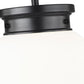 Z-Lite Gideon 10" 1-Light Matte Black and Etched Opal Glass Shade Pendant Light