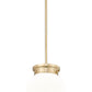 Z-Lite Gideon 10" 1-Light Modern Gold and Etched Opal Glass Shade Pendant Light