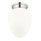 Z-Lite Gideon 10" 1-Light Polished Nickel and Etched Opal Glass Shade Flush Mount Lighting