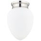 Z-Lite Gideon 10" 1-Light Polished Nickel and Etched Opal Glass Shade Flush Mount Lighting