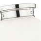 Z-Lite Gideon 10" 1-Light Polished Nickel and Etched Opal Glass Shade Flush Mount Lighting