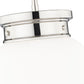 Z-Lite Gideon 10" 1-Light Polished Nickel and Etched Opal Glass Shade Pendant Light
