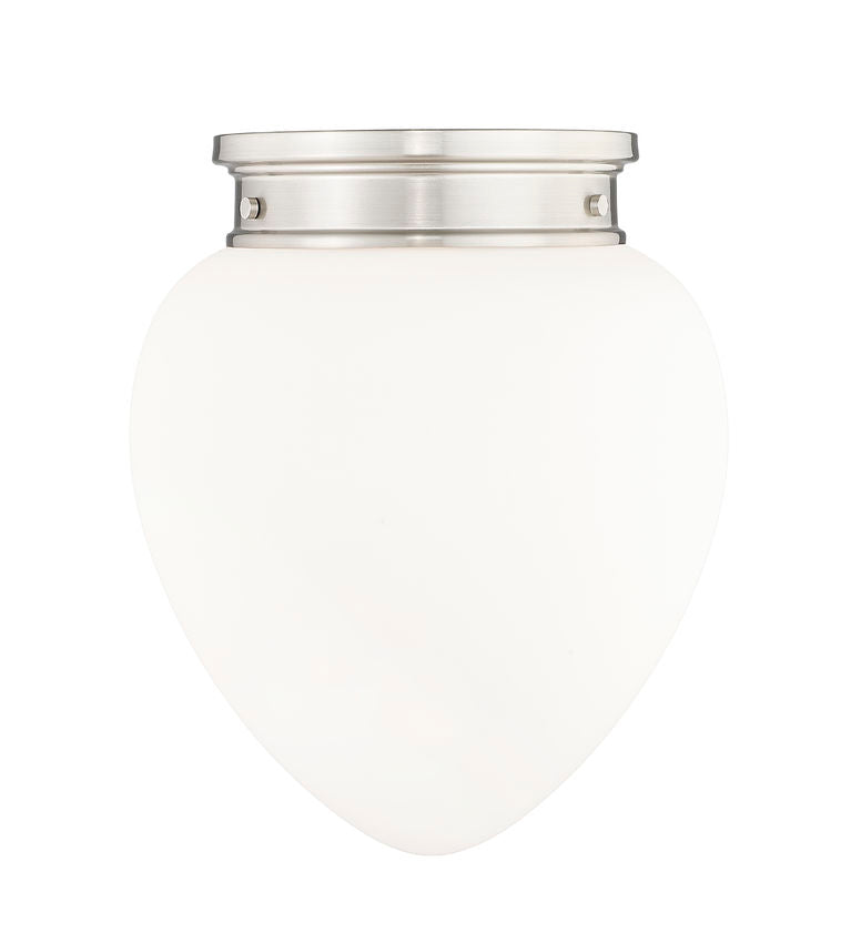 Z-Lite Gideon 13" 1-Light Brushed Nickel and Etched Opal Glass Shade Flush Mount Lighting