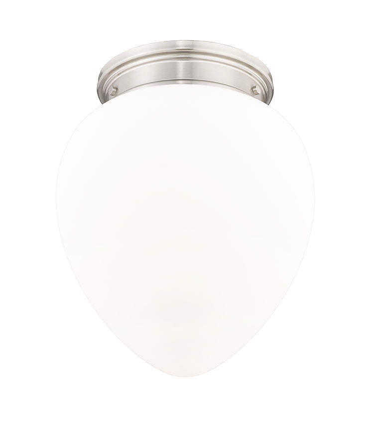 Z-Lite Gideon 13" 1-Light Brushed Nickel and Etched Opal Glass Shade Flush Mount Lighting