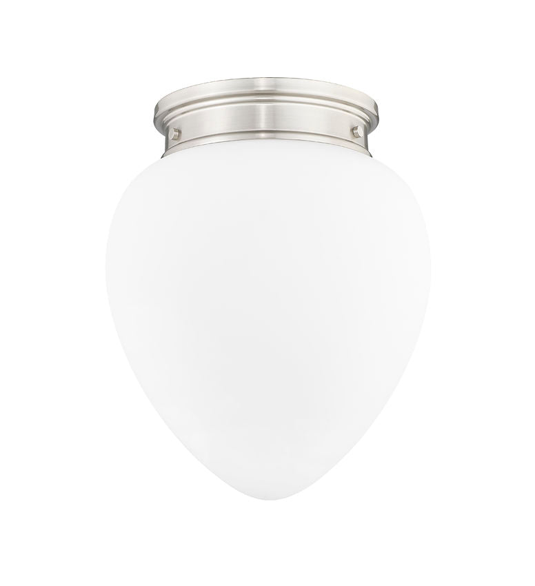 Z-Lite Gideon 13" 1-Light Brushed Nickel and Etched Opal Glass Shade Flush Mount Lighting