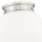 Z-Lite Gideon 13" 1-Light Brushed Nickel and Etched Opal Glass Shade Flush Mount Lighting
