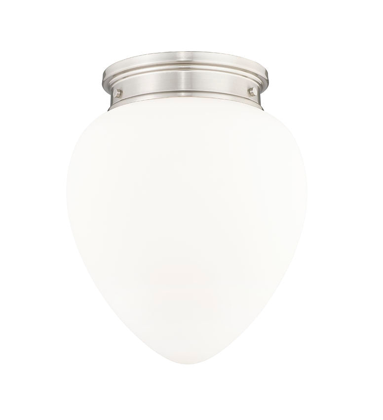 Z-Lite Gideon 13" 1-Light Brushed Nickel and Etched Opal Glass Shade Flush Mount Lighting