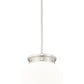 Z-Lite Gideon 13" 1-Light Brushed Nickel and Etched Opal Glass Shade Pendant Light