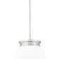 Z-Lite Gideon 13" 1-Light Brushed Nickel and Etched Opal Glass Shade Pendant Light
