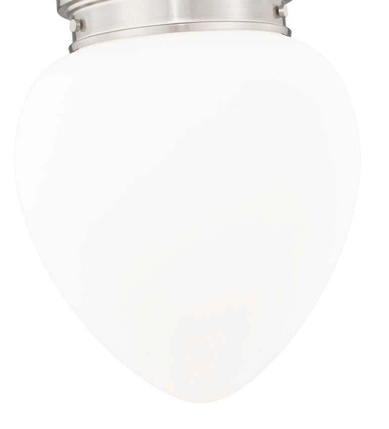Z-Lite Gideon 13" 1-Light Brushed Nickel and Etched Opal Glass Shade Pendant Light