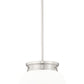Z-Lite Gideon 13" 1-Light Brushed Nickel and Etched Opal Glass Shade Pendant Light
