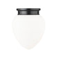 Z-Lite Gideon 13" 1-Light Matte Black and Etched Opal Glass Shade Flush Mount Lighting
