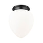 Z-Lite Gideon 13" 1-Light Matte Black and Etched Opal Glass Shade Flush Mount Lighting