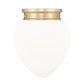 Z-Lite Gideon 13" 1-Light Modern Gold and Etched Opal Glass Shade Flush Mount Lighting