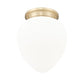 Z-Lite Gideon 13" 1-Light Modern Gold and Etched Opal Glass Shade Flush Mount Lighting