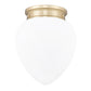 Z-Lite Gideon 13" 1-Light Modern Gold and Etched Opal Glass Shade Flush Mount Lighting