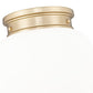 Z-Lite Gideon 13" 1-Light Modern Gold and Etched Opal Glass Shade Flush Mount Lighting