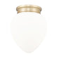 Z-Lite Gideon 13" 1-Light Modern Gold and Etched Opal Glass Shade Flush Mount Lighting