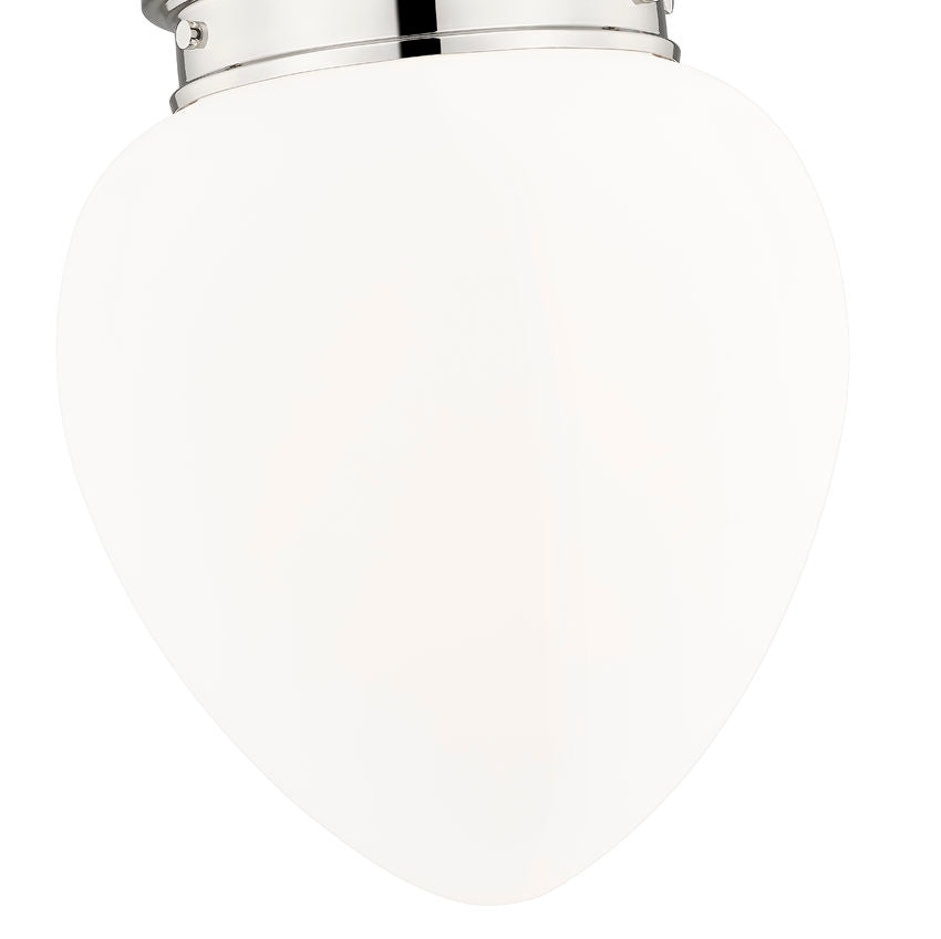 Z-Lite Gideon 13" 1-Light Polished Nickel and Etched Opal Glass Shade Pendant Light