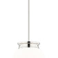 Z-Lite Gideon 13" 1-Light Polished Nickel and Etched Opal Glass Shade Pendant Light