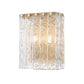 Z-Lite Glacier 10" 2-Light Modern Gold Clear Glass Shade Wall Sconce