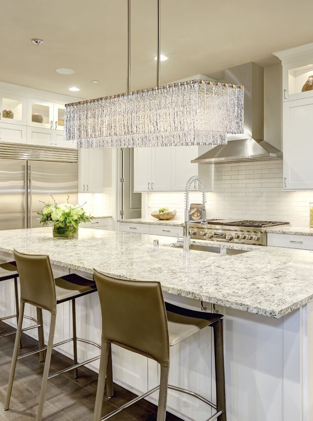 Z-Lite Glacier 12" 12-Light Modern Gold Island Light With Clear Glass Shade