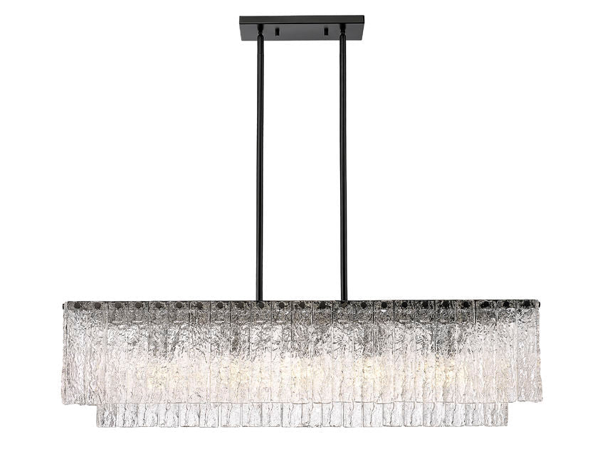 Z-Lite Glacier 12" 5-Light Matte Black Island Light With Clear Glass Shade