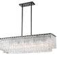 Z-Lite Glacier 12" 5-Light Matte Black Island Light With Clear Glass Shade