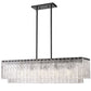 Z-Lite Glacier 12" 5-Light Matte Black Island Light With Clear Glass Shade