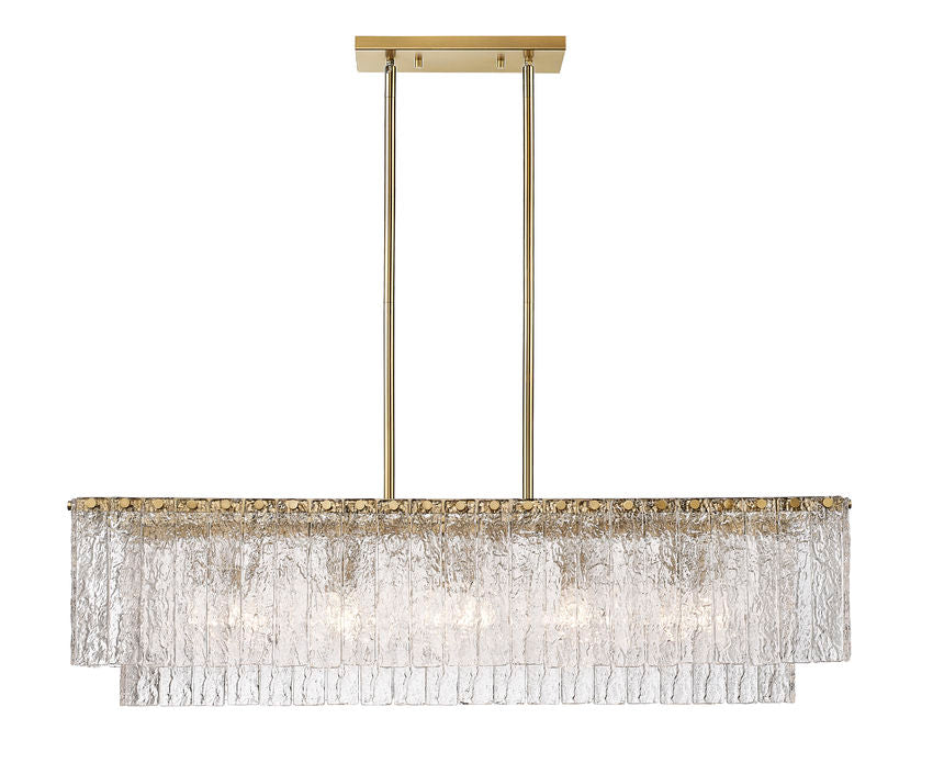 Z-Lite Glacier 12" 5-Light Modern Gold Island Light With Clear Glass Shade