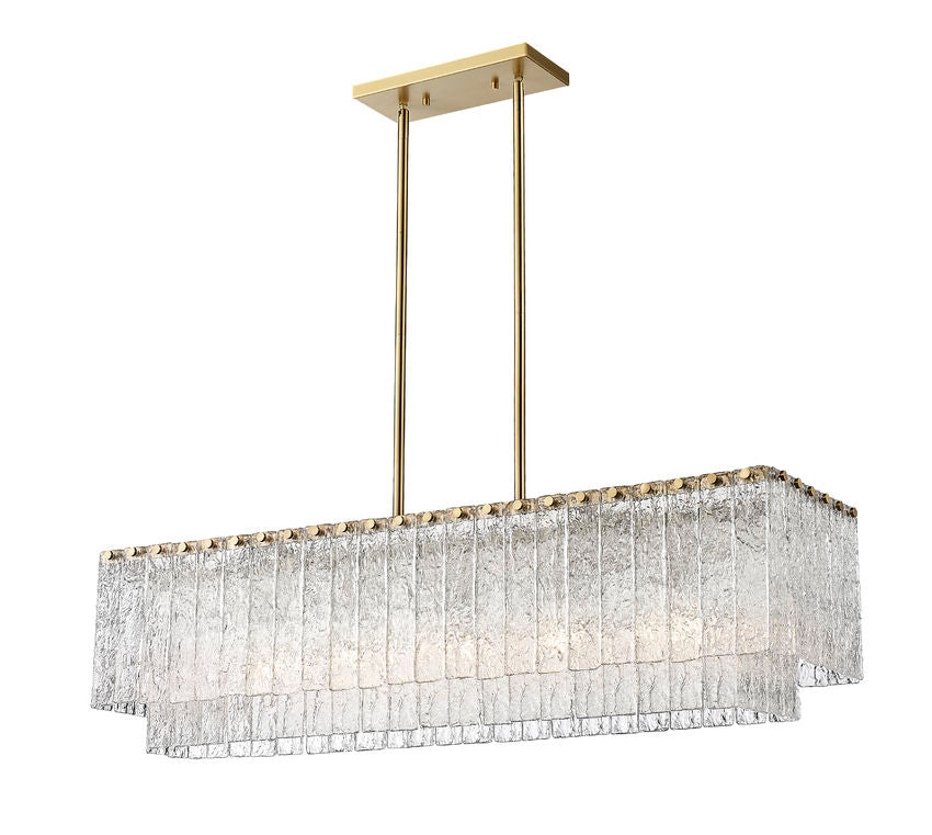 Z-Lite Glacier 12" 5-Light Modern Gold Island Light With Clear Glass Shade