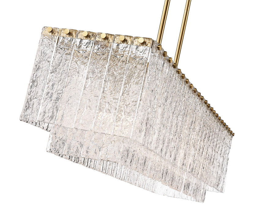 Z-Lite Glacier 12" 5-Light Modern Gold Island Light With Clear Glass Shade