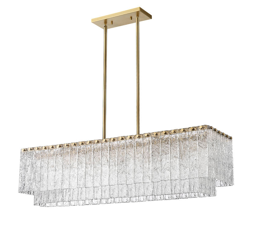 Z-Lite Glacier 12" 5-Light Modern Gold Island Light With Clear Glass Shade