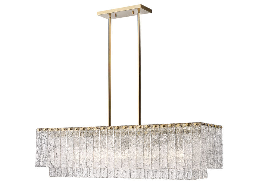 Z-Lite Glacier 12" 5-Light Modern Gold Island Light With Clear Glass Shade