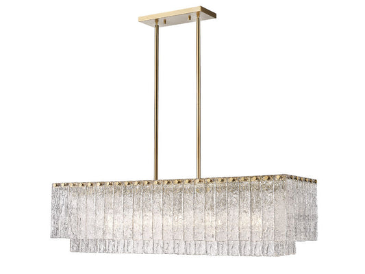 Z-Lite Glacier 12" 5-Light Modern Gold Island Light With Clear Glass Shade